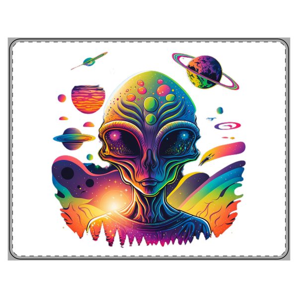Colorful Alien PU Leather Mouse Mat, Space Decor, Desk Accessories, Gamer Gift, Office Decor, Alien Art