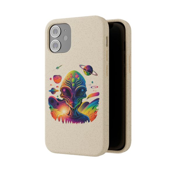 Vibrant Alien Biodegradable Phone Case, Eco-Friendly Galaxy Phone Cover, Unique Gift for Space Lovers, Fun Alien Design, Sustainable [...] - Image 18