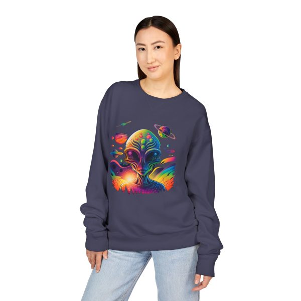 Colorful Alien Crewneck Sweatshirt, Unisex Halloween Sweatshirt, Gift for Sci-Fi Lovers, Cozy Graphic Crewneck, Space-Themed Apparel - Image 47