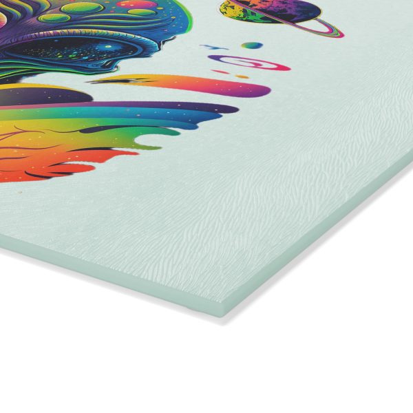 Colorful Alien Glass Cutting Board - Unique Kitchen Decor, Gift for Sci-Fi Lovers, Alien Party Supplies, Home and Kitchen - Image 3