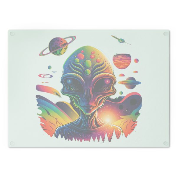 Vibrant Alien Cutting Board, Cosmic Kitchen Decor, Sci-Fi Gift, Unique Meal Prep Accessory, Space-Themed Homeware, Colorful Cooking Tool - Image 2