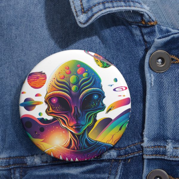 Custom Alien Art Pin Buttons, Colorful Alien Pin, Funky Nostalgia, Fun Collectibles, Unique Gifts, Space-Themed Pins - Image 6