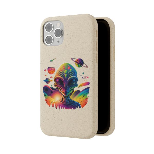 Vibrant Alien Biodegradable Phone Case, Eco-Friendly Galaxy Phone Cover, Unique Gift for Space Lovers, Fun Alien Design, Sustainable [...] - Image 66