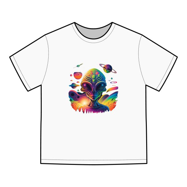 Cosmic Alien Graphic T-Shirt, Space Lover Apparel, Unisex Tee, Unique Gift for Sci-Fi Fans, Casual Wear for Everyday, Festival Outfit