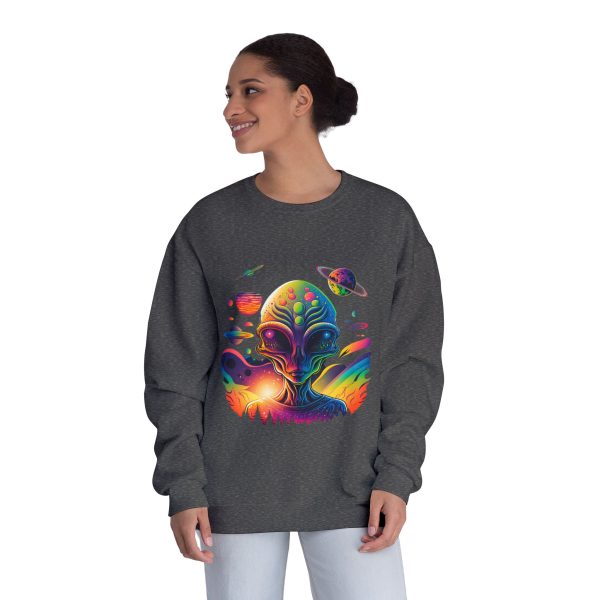 Colorful Alien Space Sweatshirt, Unisex Crewneck Sweatshirt, Perfect for Casual Wear, Gift for Sci-Fi Lovers, Cozy Fall Apparel - Image 8