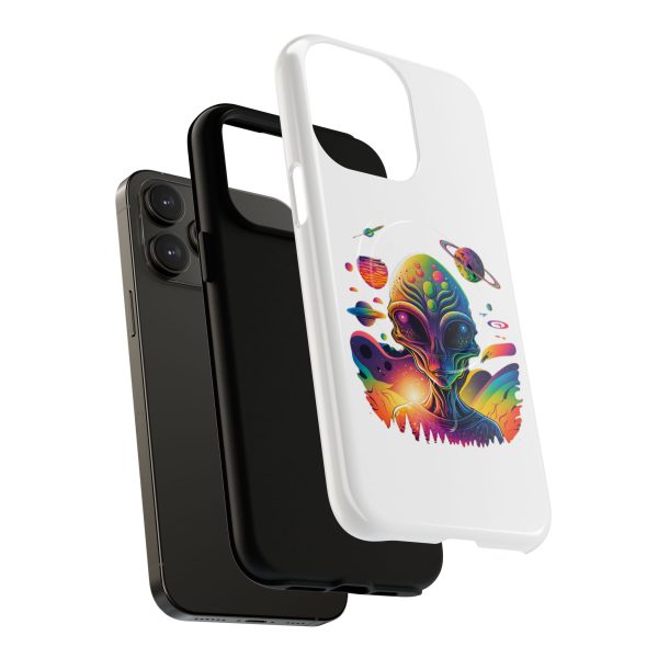 Vibrant Alien Phone Case - Funky Tough Magnetic Cover for Teens, Outer Space, Gift for Sci-Fi Lovers, Unique Cosmic Design - Image 45