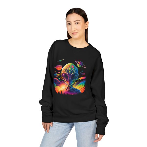 Colorful Alien Crewneck Sweatshirt, Unisex Halloween Sweatshirt, Gift for Sci-Fi Lovers, Cozy Graphic Crewneck, Space-Themed Apparel - Image 11