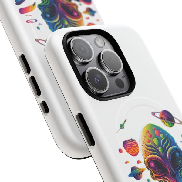 Vibrant Alien Phone Case - Funky Tough Magnetic Cover for Teens, Outer Space, Gift for Sci-Fi Lovers, Unique Cosmic Design - Image 11