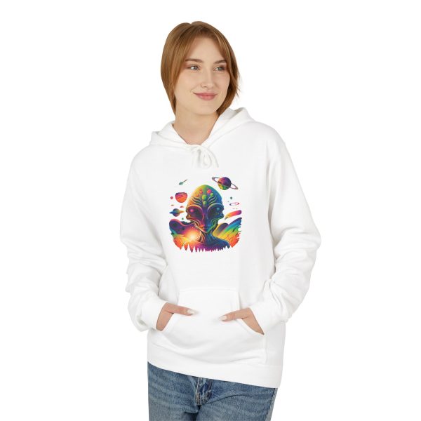 Vibrant Artistic Fleece Hoodie, Cozy Unisex Sweatshirt, Colorful Graphic Hoodie, Trendy Casual Wear, Unique Gift Idea, Streetwear Style - Image 3