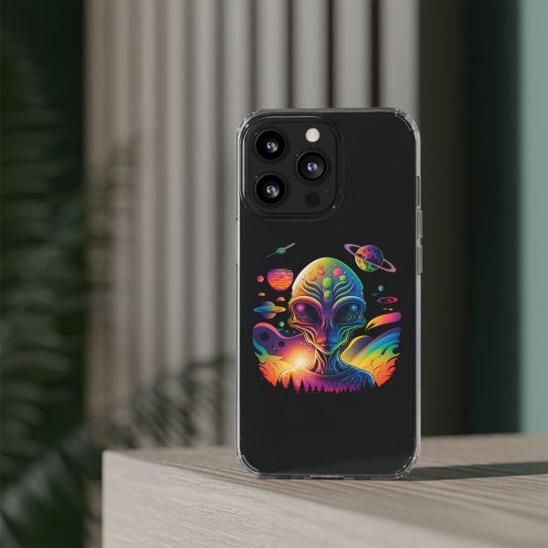 Alien Galaxy Clear Phone Case, Cosmic Phone Cover, Space Lover Gift, Unique Design for iPhone, Galaxy Phone Case - Image 9