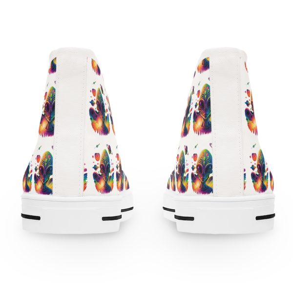 Colorful Women's High Top Sneakers, Vibrant Casual Shoes, Unique Footwear for Travel, Trendy Sneakers for Everyday Wear, Gift for Her, [...] - Image 3