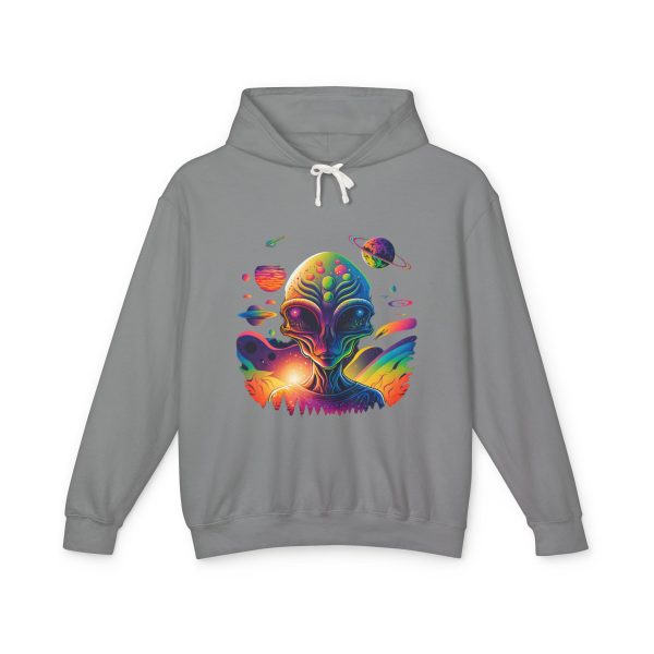 Colorful Alien Artwork Lightweight Hoodie - Unisex Sweatshirt for Space Lovers, Casual Wear, Gift for Science Fiction Fans, Unique [...] - Image 29