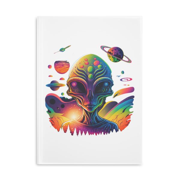 Vibrant Alien Hardcover Notebook, Journal for Dreamers, Gifts for Writers, Artistic Stationery, Cosmic Themed Gift - Image 5