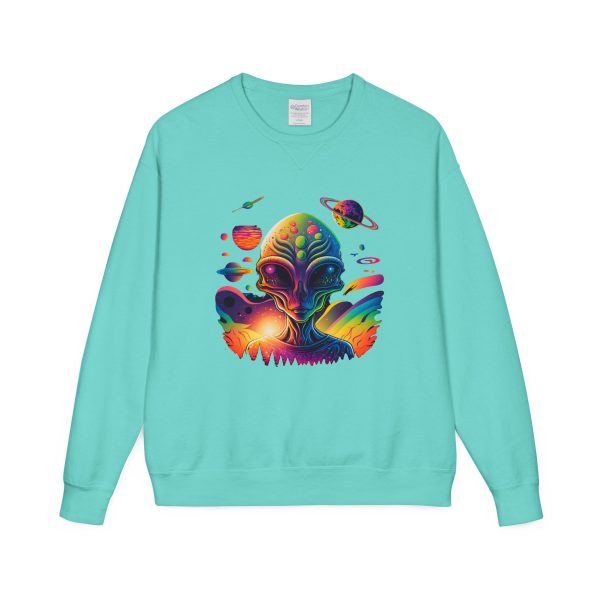 Colorful Alien Crewneck Sweatshirt, Unisex Halloween Sweatshirt, Gift for Sci-Fi Lovers, Cozy Graphic Crewneck, Space-Themed Apparel - Image 21