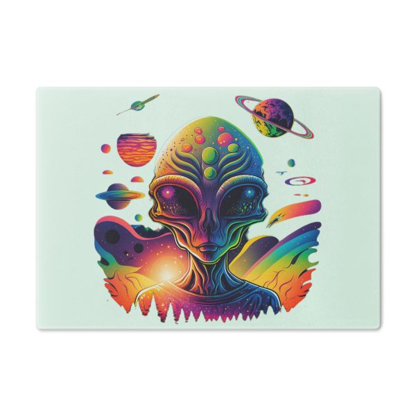 Vibrant Alien Cutting Board, Cosmic Kitchen Decor, Sci-Fi Gift, Unique Meal Prep Accessory, Space-Themed Homeware, Colorful Cooking Tool - Image 5
