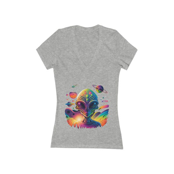 Women's Jersey Short Sleeve Deep V-Neck Tee - Image 5
