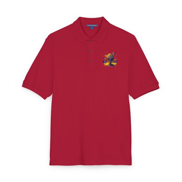 Floral Embroidered Unisex Polo Shirt | Casual Wear, Gift for Him/Her, Summer Style, Outdoor Events, Birthday Gift - Image 26