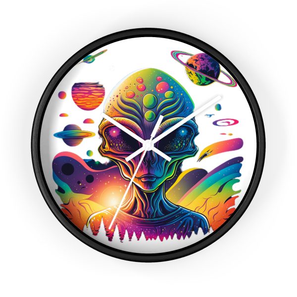 Vibrant Alien Wall Clock, Unique Home Decor, Gift for Sci-Fi Lovers, Colorful Wall Art, Statement Piece for Space Enthusiasts - Image 4