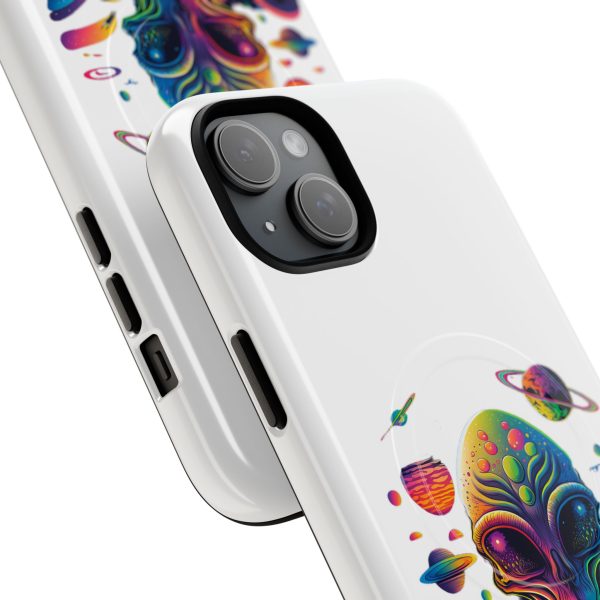 Vibrant Alien Phone Case - Funky Tough Magnetic Cover for Teens, Outer Space, Gift for Sci-Fi Lovers, Unique Cosmic Design - Image 14