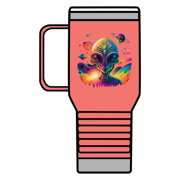 Vibrant Alien Travel Mug | 20oz Cosmic Coffee Cup, Space-Themed Gift, Unique Travel Tumbler, Quirky Science Fiction Mug, Stylish [...] - Image 4