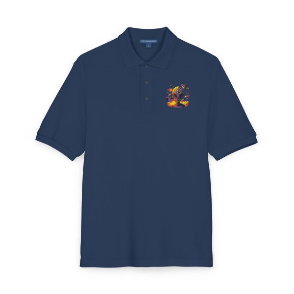 Floral Embroidered Unisex Polo Shirt | Casual Wear, Gift for Him/Her, Summer Style, Outdoor Events, Birthday Gift - Image 22