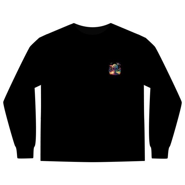 Vibrant Alien Graphic Long Sleeve T-Shirt, Unisex Long Sleeve Tee, Pocket Shirt for Sci-Fi Lovers, Casual Wear, Gift - Image 33