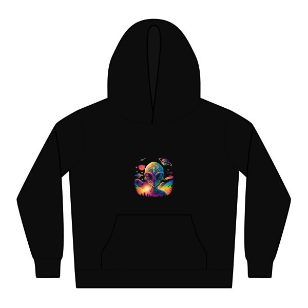 Colorful Cosmic Kids Hoodie, Space Alien Design, Kid's Relax Hoodie, Fun Graphic Sweatshirt, Perfect for Gifts and Celebrations