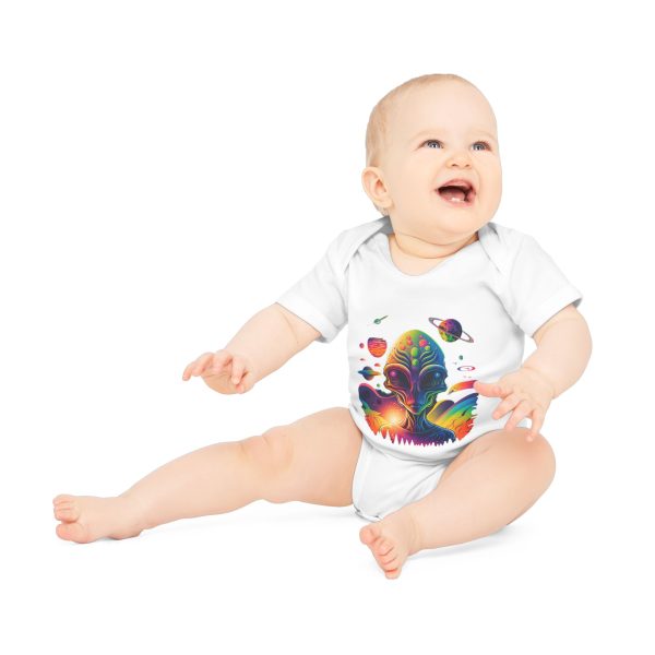 Colorful Alien Baby Bodysuit, Fun Baby Outfit, Cute Infant Clothing, Unique Baby Shower Gift, Organic Cotton Onesie, Space Theme Baby Wear - Image 3
