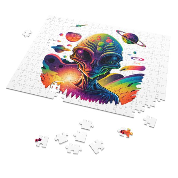 Colorful Alien Jigsaw Puzzle, Space Decor, Gift for Him, Nerdy Puzzle, Mind-Stimulating Fun, Kids & Adults Activity - Image 2