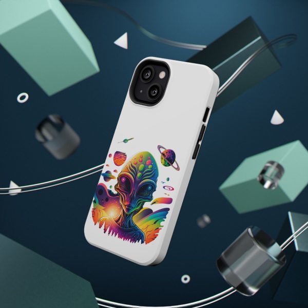 Colorful Alien Phone Case for Protection and Style, Galaxy-Themed Case, Retro Vibe Case, Unique Gift for Sci-Fi Lovers, Planet Design Case - Image 2