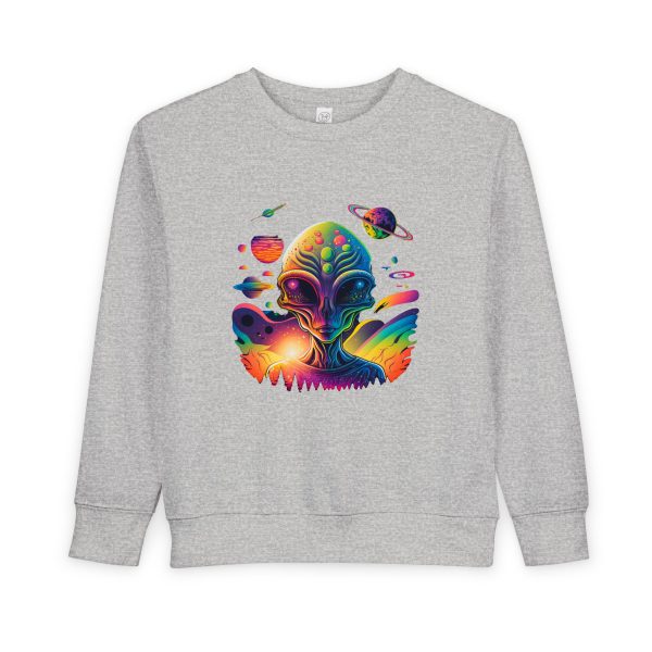 Cosmic Alien Toddler Sweatshirt - Cute Space Theme, Perfect for Birthdays, Gifts, Astronaut Enthusiasts, Baby Shower, Everyday Wear - Image 5
