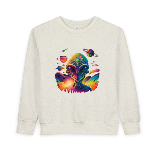 Cosmic Alien Toddler Sweatshirt - Cute Space Theme, Perfect for Birthdays, Gifts, Astronaut Enthusiasts, Baby Shower, Everyday Wear