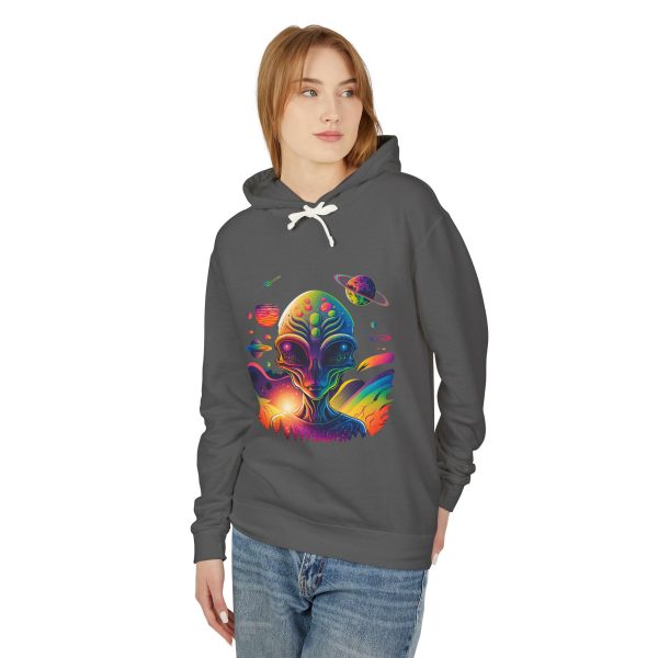 Colorful Alien Artwork Lightweight Hoodie - Unisex Sweatshirt for Space Lovers, Casual Wear, Gift for Science Fiction Fans, Unique [...] - Image 23