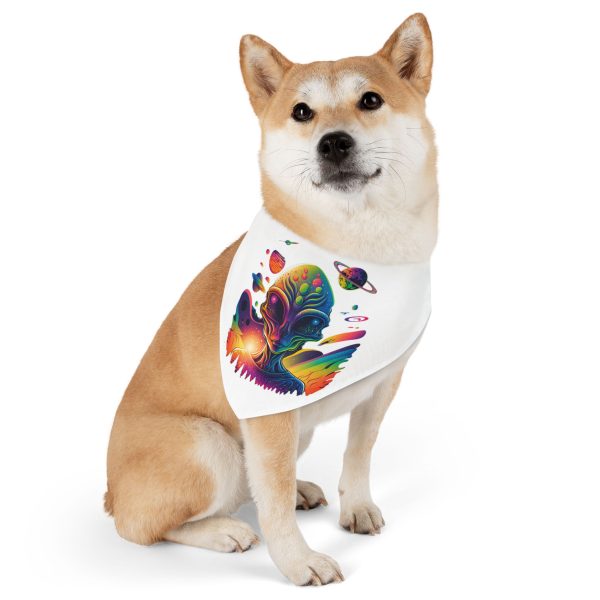 Colorful Alien Pet Bandana, Adjustable Dog Scarf, Galaxy-Themed Pet Accessory, Cute Dog Fashion, Gift for Pet Lovers - Image 2