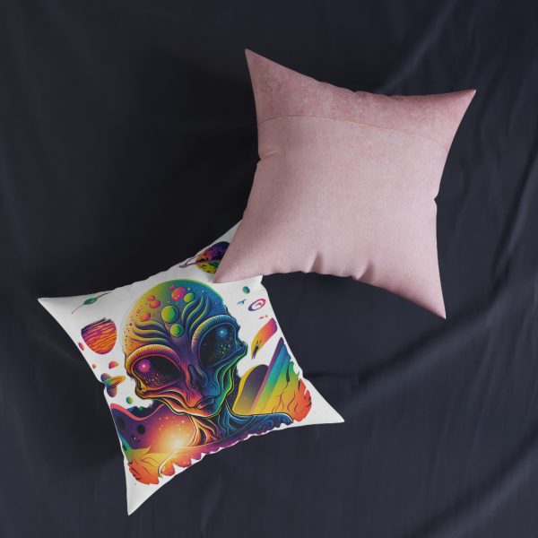 Colorful Alien Decor Pillow - Cozy Space Themed Cushion for Home, Bedroom, Sofa, Gift for Space Lovers, Galaxy Art Accent Pillow - Image 11