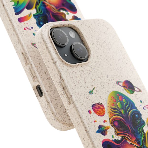 Vibrant Alien Biodegradable Phone Case, Eco-Friendly Galaxy Phone Cover, Unique Gift for Space Lovers, Fun Alien Design, Sustainable [...] - Image 171