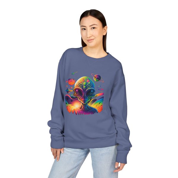 Colorful Alien Crewneck Sweatshirt, Unisex Halloween Sweatshirt, Gift for Sci-Fi Lovers, Cozy Graphic Crewneck, Space-Themed Apparel - Image 39