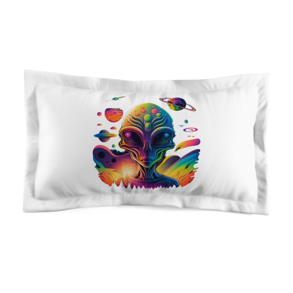 Alien Space Microfiber Pillow Sham, Cosmic Bedroom Decor, Gifts for Space Lovers, Unique Alien Art Bedding, Fun Home Accessories