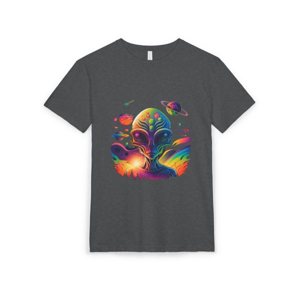 Vibrant Alien Graphic Tee, Unisex Sueded T-Shirt, Cosmic Vibe Shirt, Space Lover Gift, Art T-Shirt for Teens - Image 13