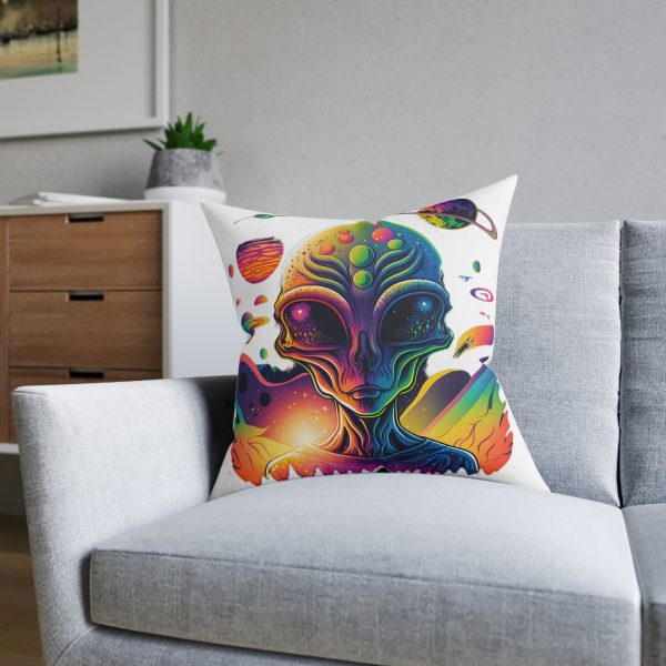 Colorful Alien Decor Pillow - Cozy Space Themed Cushion for Home, Bedroom, Sofa, Gift for Space Lovers, Galaxy Art Accent Pillow - Image 12