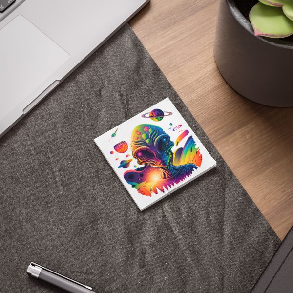 Cosmic Alien Post-it® Note Pads | Vibrant Space-Themed Sticky Notes, Office Supplies, Gifts for Sci-Fi Fans, School Accessories, [...] - Image 3