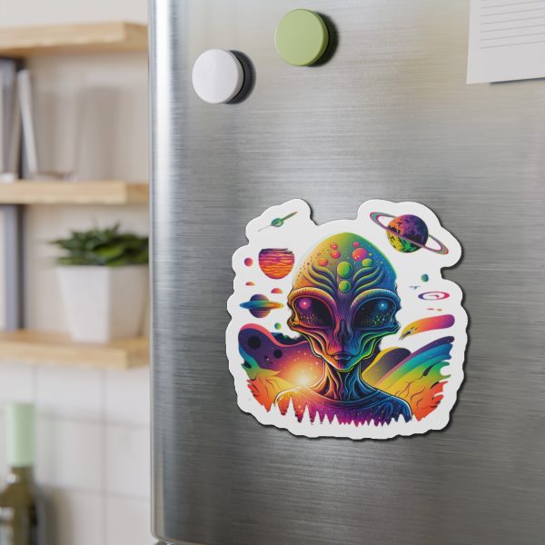 Vibrant Alien Die-Cut Magnet, Colorful Space Decor, Fun Gift for Sci-Fi Lovers, Home Office Accessory, Unique Fridge Magnet - Image 12