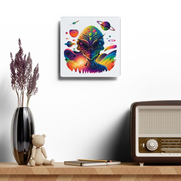 Colorful Alien Acrylic Wall Clock, Unique Home Decor, Sci-Fi Wall Clock, Gift for Alien Lovers, Space-Themed Room Decor - Image 8