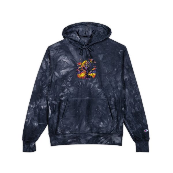 Vibrant Tie-Dye Hoodie, Cozy Unisex Champion Sweatshirt, Embroidered Hooded Sweatshirt, Trendy Fashion Layer, Gift for Friends & Family