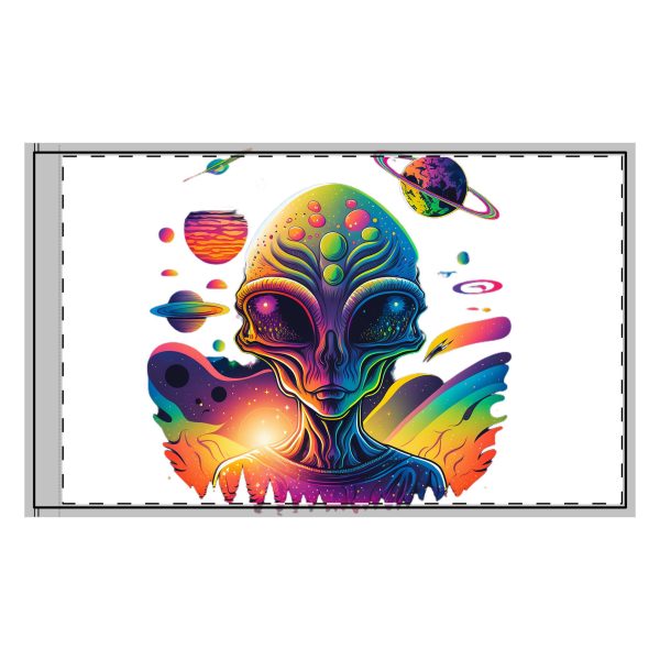 Colorful Alien Design Double-Sided Flag, Outdoor Decoration, Festival Banner, Garden Flag, Alien Themed Decor, Science Fiction Party - Image 5