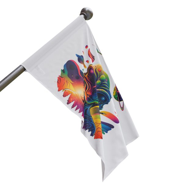 Psychedelic Alien Flag, Space Decor, Hippie Wall Hanging, Unique Festival Flag, Retro Colorful Banner - Image 4