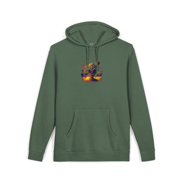 Vibrant Pigment-Dyed Hoodie, Unisex Embroidery Pullover, Cozy Casualwear, Trendy Streetwear Gift, Perfect for Fall Celebrations, [...] - Image 3