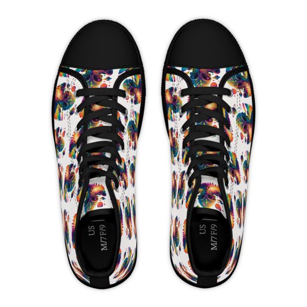 Colorful Women's High Top Sneakers, Vibrant Casual Shoes, Unique Footwear for Travel, Trendy Sneakers for Everyday Wear, Gift for Her, [...] - Image 6