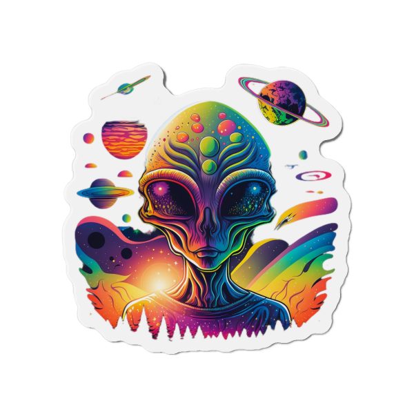 Vibrant Alien Die-Cut Magnet, Colorful Space Decor, Fun Gift for Sci-Fi Lovers, Home Office Accessory, Unique Fridge Magnet - Image 7