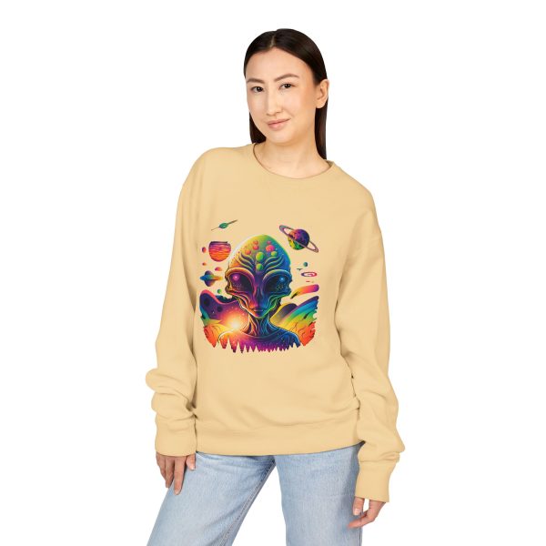 Colorful Alien Crewneck Sweatshirt, Unisex Halloween Sweatshirt, Gift for Sci-Fi Lovers, Cozy Graphic Crewneck, Space-Themed Apparel - Image 15
